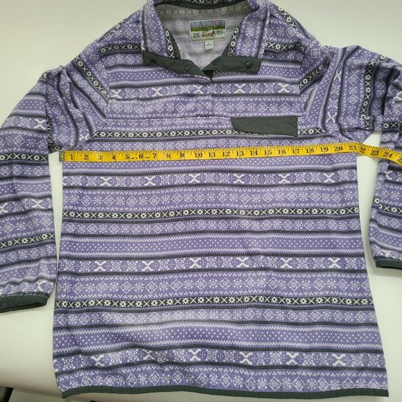 Jachs Cabin Mock Neck T Snap Purple Fleece Pullover Sweater Women's Sz M - Picture 6 of 12
